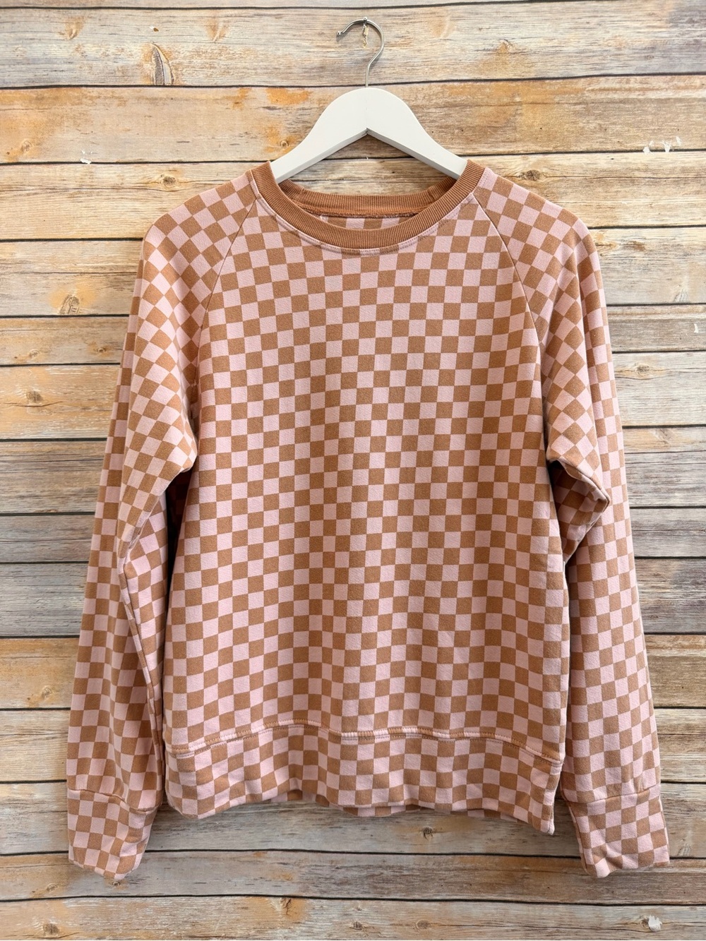 SPLITS59 Sweatshirt Women’s Size XS Tilda French Terry Checkerboard Print NWT
